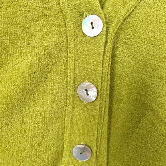 TARA JARMON Yellow Green Crop Sweater Cardigan - Picture 4 of 8